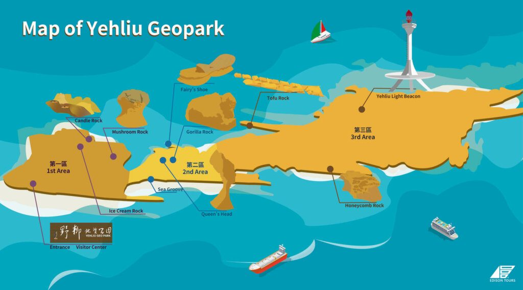 Map of Yehliu Geopark